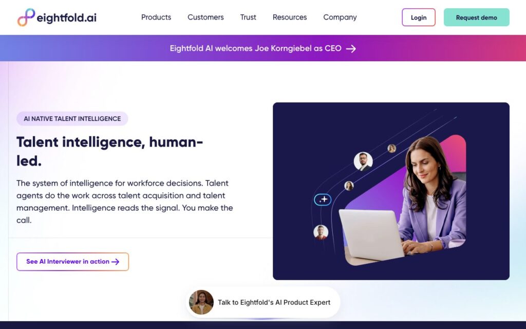 Eightfold AI: strona startowa narzędzia (zrzut ekranu)
