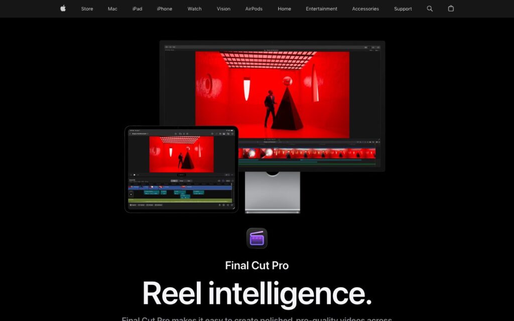 Final Cut Pro: strona startowa narzędzia (zrzut ekranu)