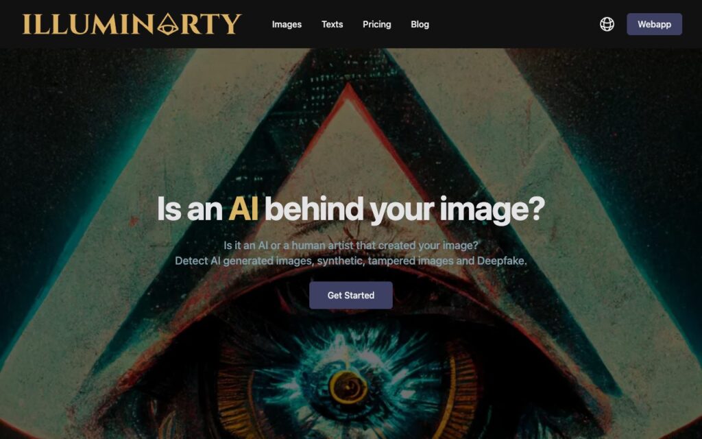 Illuminarty: strona startowa narzędzia (zrzut ekranu)