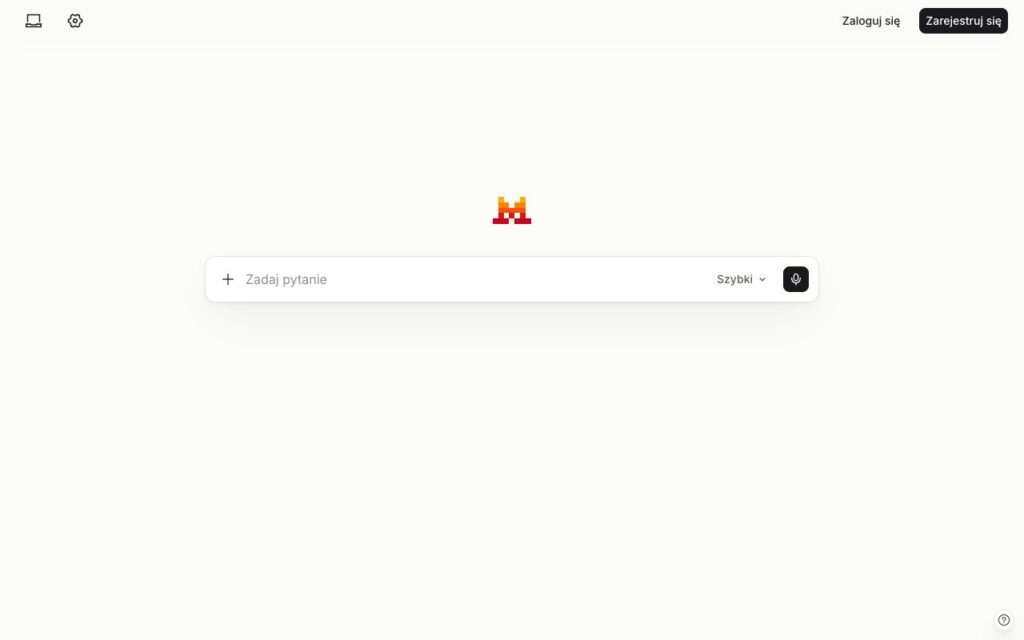 Le Chat (Mistral AI): strona startowa narzędzia (zrzut ekranu)