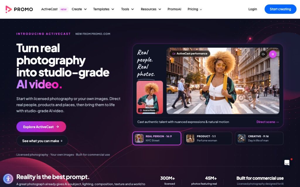 Promo.com: strona startowa narzędzia (zrzut ekranu)