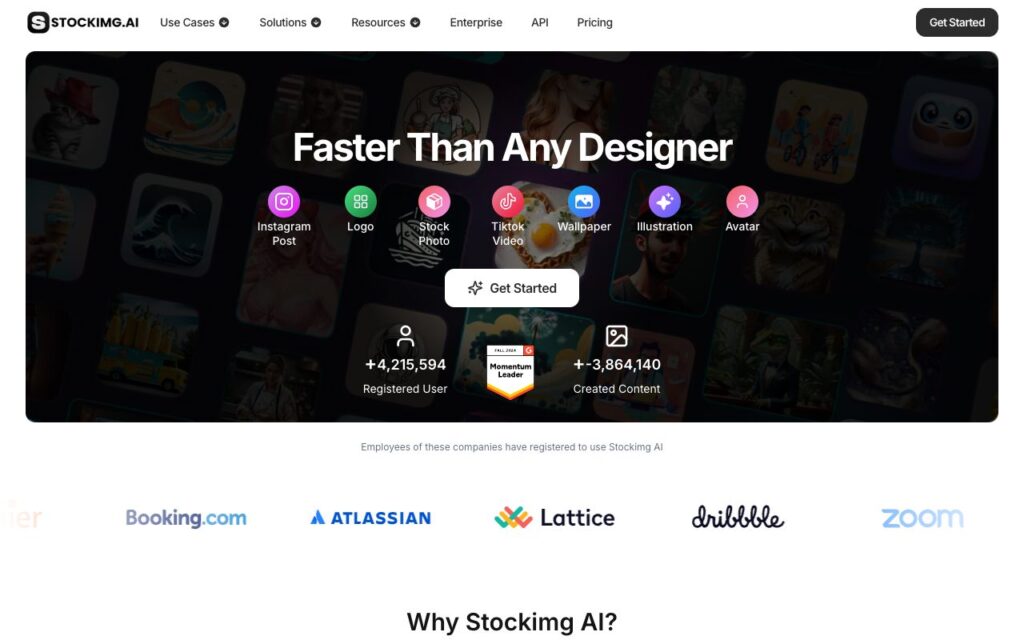Stockimg AI: strona startowa narzędzia (zrzut ekranu)
