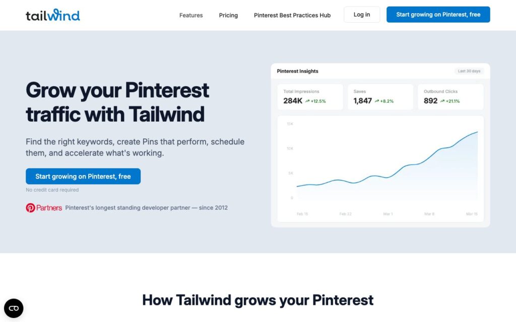 Tailwind: strona startowa narzędzia (zrzut ekranu)