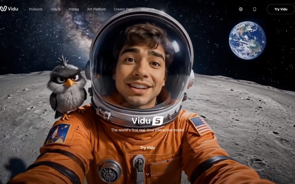 Vidu: strona startowa narzędzia (zrzut ekranu)